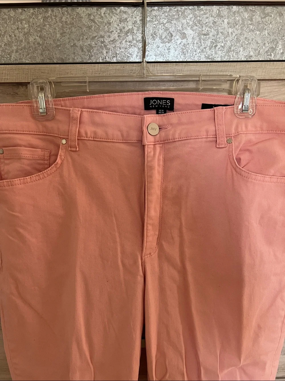 Jones New York Pastel Pink Cropped Straight Capri Jeans - 14